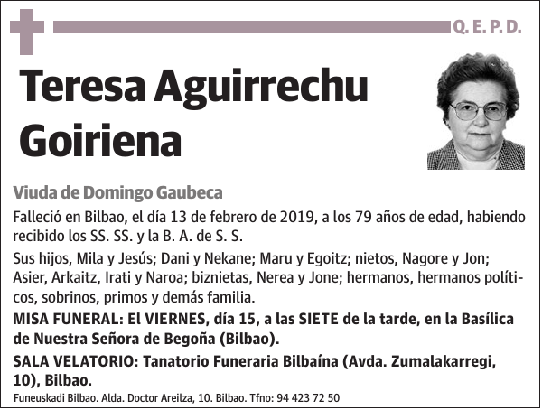 Teresa Aguirrechu Goiriena