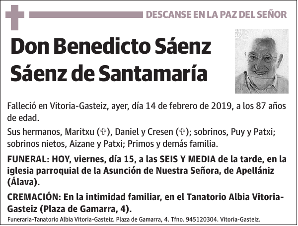 Benedicto Sáenz Sáenz de Santamaría