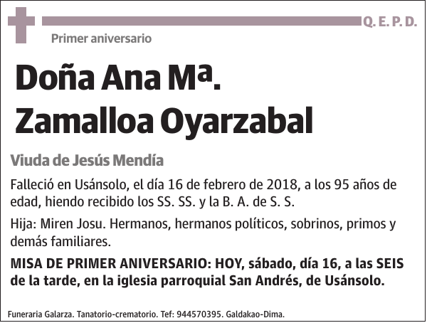 Ana Mª. Zamalloa Oyarzabal