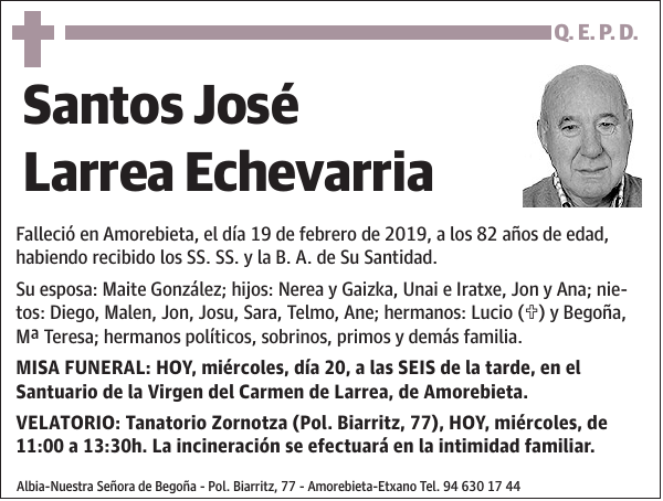 Santos José Larrea Echevarria