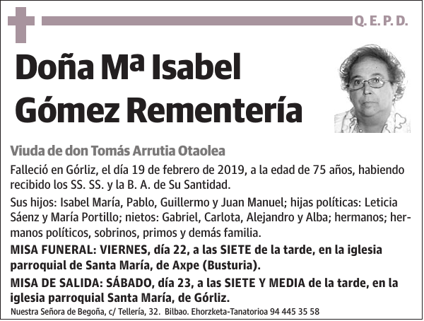 Mª Isabel Gómez Rementería