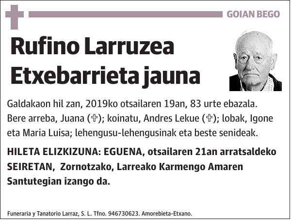 Rufino Larruzea Etxebarrieta