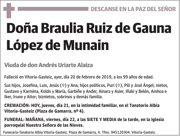 Braulia Ruiz de Gauna López de Munain