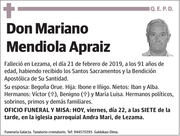 Mariano Mendiola Apraiz