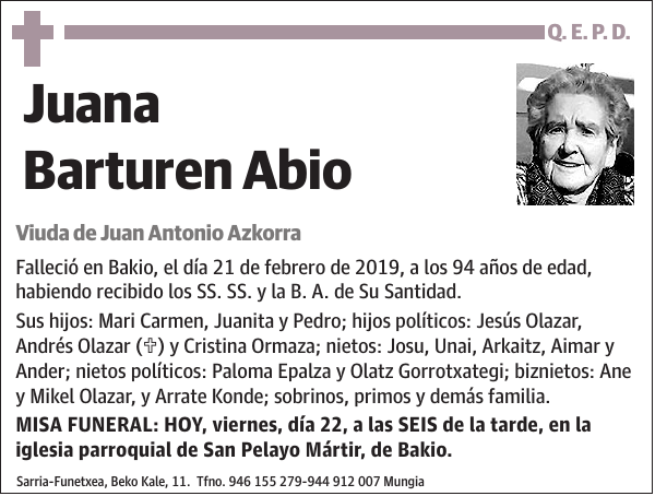 Juana Barturen Abio