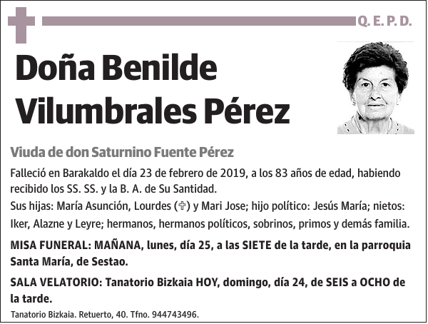 Benilde Vilumbrales Pérez