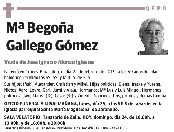 Mª Begoña Gallego Gómez