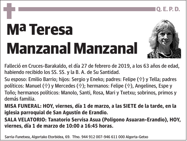 Mª Teresa Manzanal Manzanal