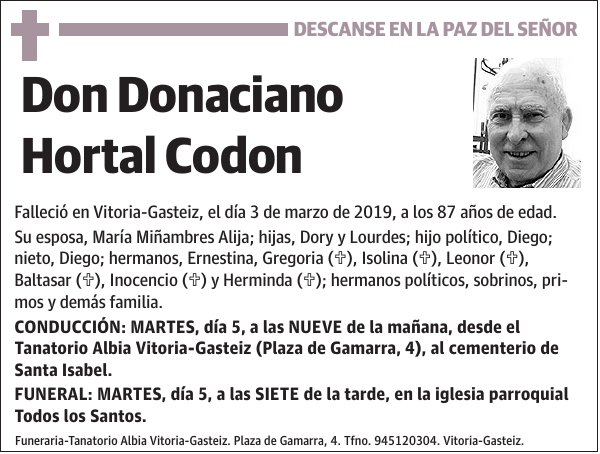 Donaciano Hortal Codon