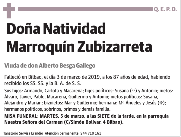 Natividad Marroquín Zubizarreta
