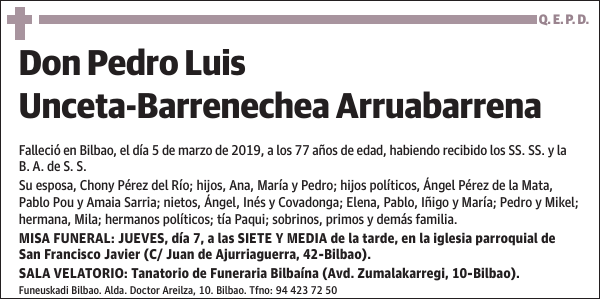 Pedro Luis Unceta-Barrenechea Arruabarrena