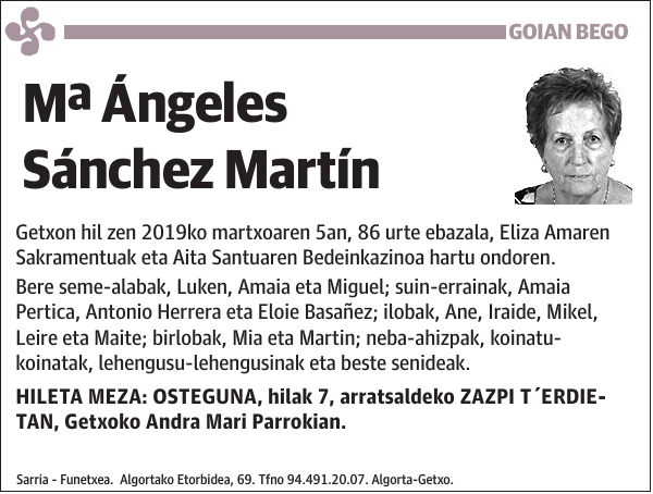 Mª Ángeles Sánchez Martín Getxon