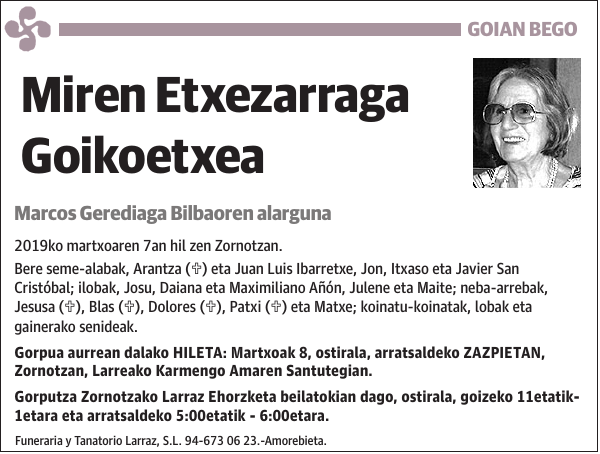 Miren Etxezarraga Goikoetxea