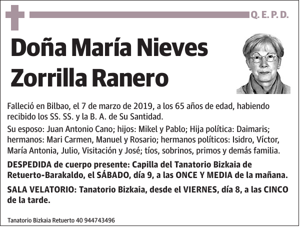 María Nieves Zorrilla Ranero