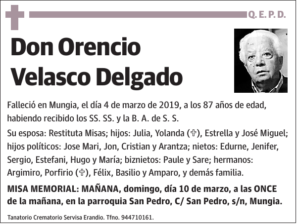 Orencio Velasco Delgado