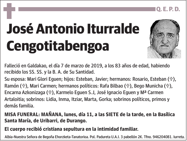 José Antonio Iturralde Cengotitabengoa