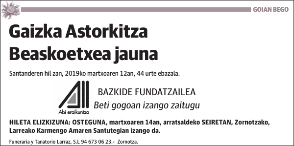 Gaizka Astorkitza Beaskoetxea