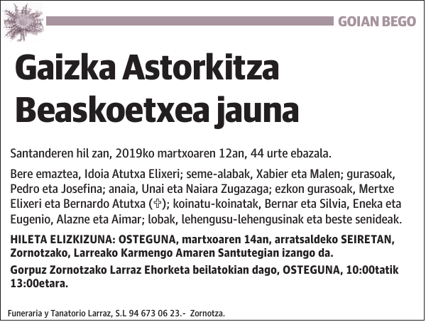 Gaizka Astorkitza Beaskoetxea