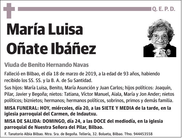 María Luisa Oñate Ibáñez