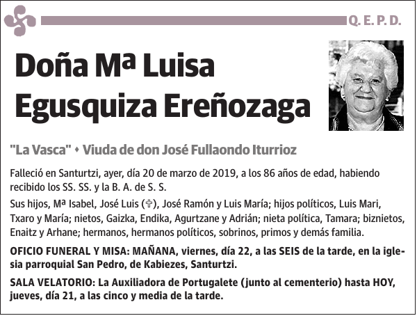 Mª Luisa Egusquiza Ereñozaga