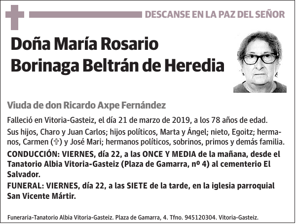 María Rosario Borinaga Beltrán de Heredia