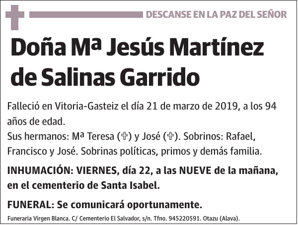 Mª Jesús Martínez de Salinas Garrido