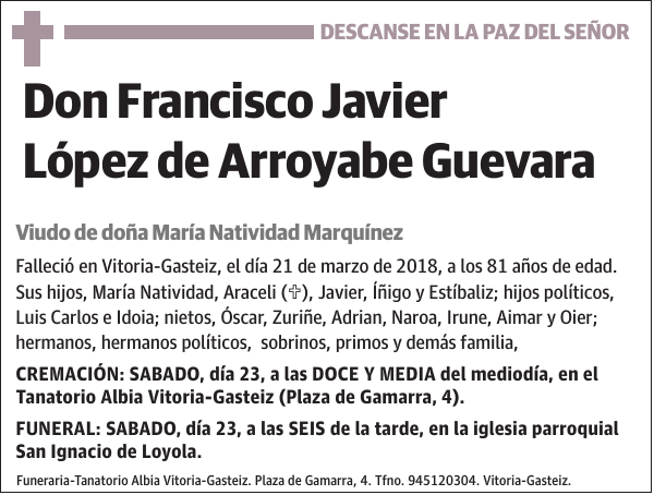 Francisco Javier López de Arroyabe Guevara