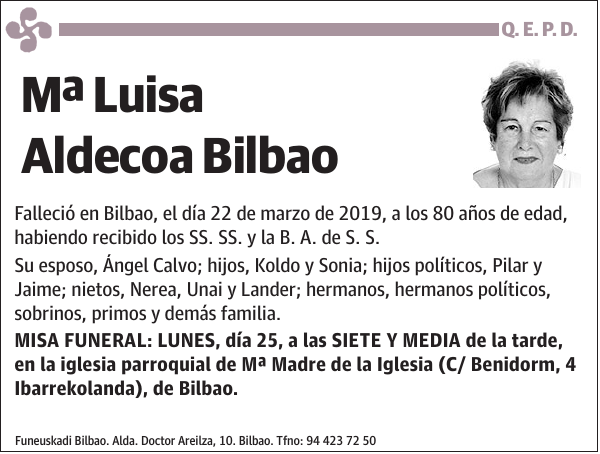 Mª Luisa Aldecoa Bilbao