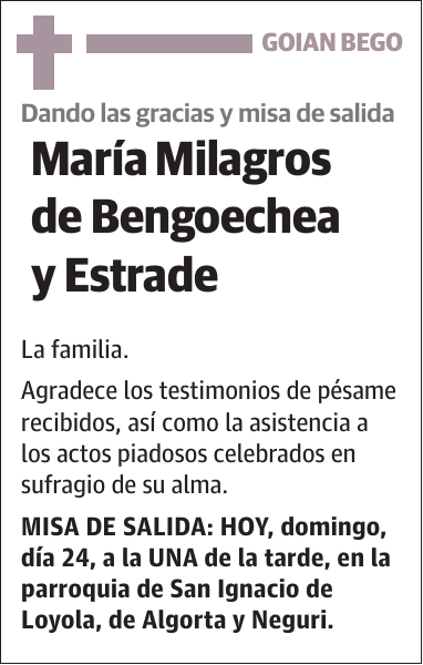 María Milagros de Bengoechea y Estrade