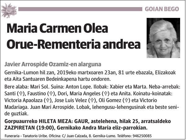 Maria Carmen Olea Orue-Rementeria