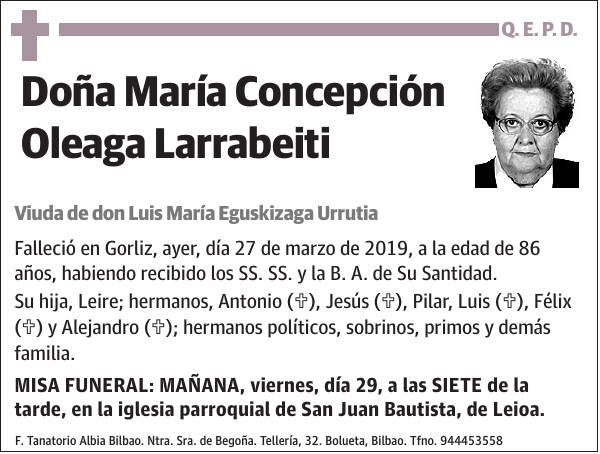 María Concepción Oleaga Larrabeiti