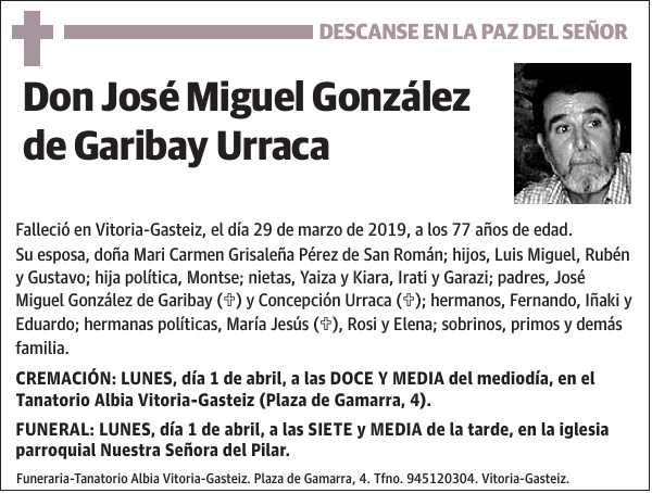 José Miguel González de Garibay Urraca