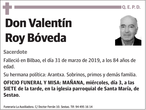 Valentín Roy Bóveda Sacerdote