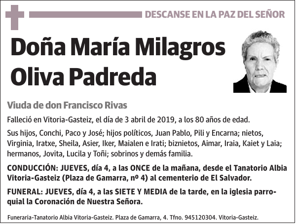 María Milagros Oliva Padreda