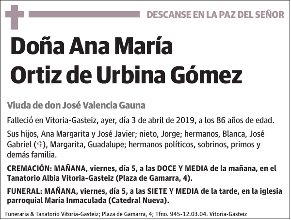 Ana María Ortiz de Urbina Gómez