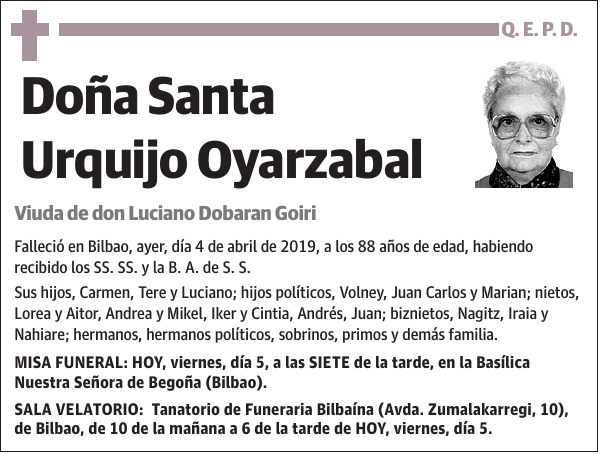 Santa Urquijo Oyarzabal