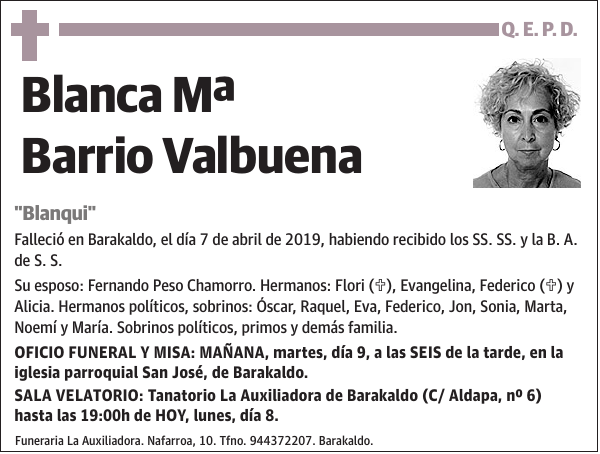 Blanca Mª Barrio Valbuena