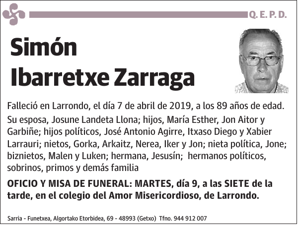 Simón Ibarretxe Zarraga