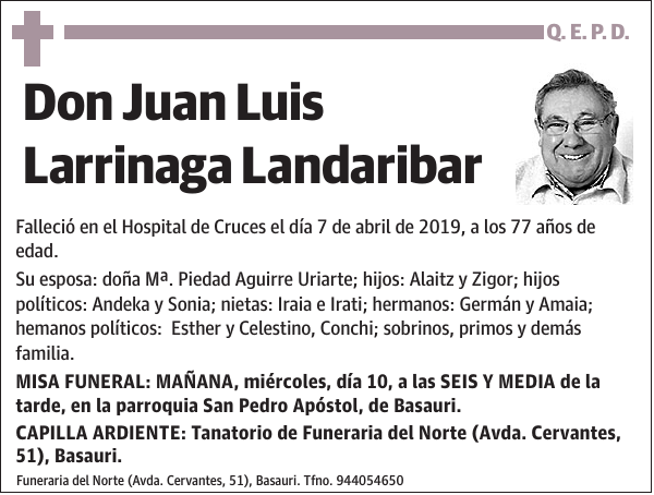 Juan Luis Larrinaga Landaribar