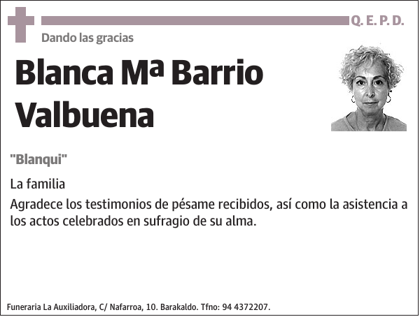 Blanca Mª Barrio Valbuena