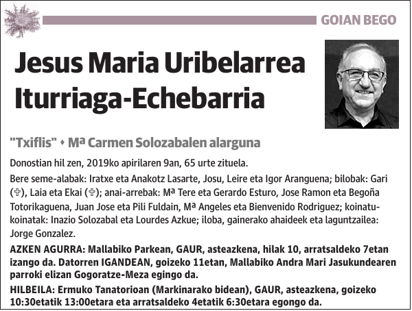 Jesus Maria Uribelarrea Iturriaga-Echebarria