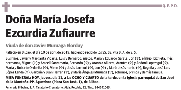 María Josefa Ezcurdia Zufiaurre