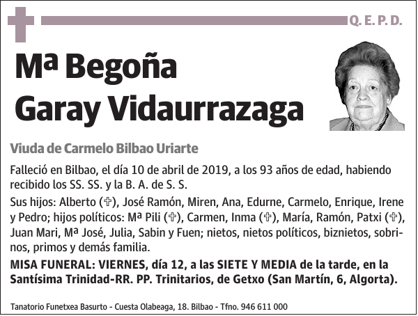 Mª Begoña Garay Vidaurrazaga