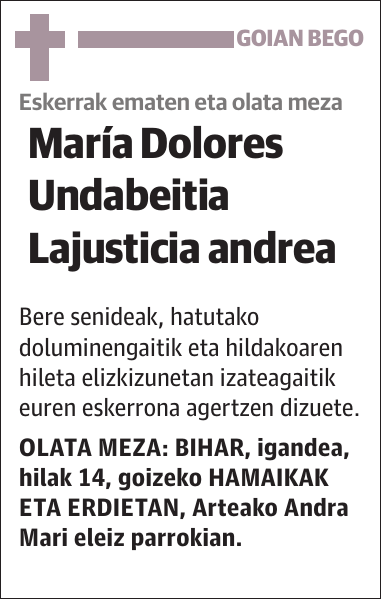 María Dolores Undabeitia Lajusticia