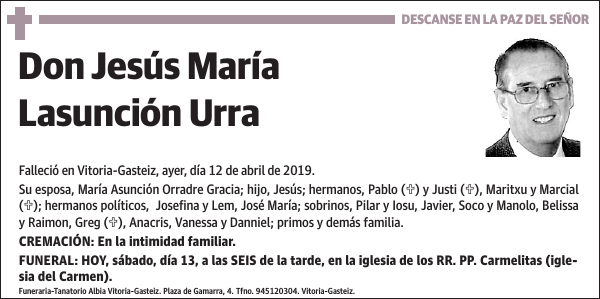 Jesús María Lasunción Urra