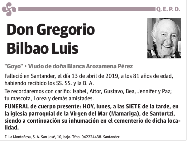 Gregorio Bilbao Luis