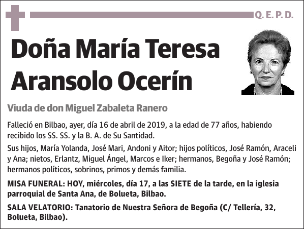 María Teresa Aransolo Ocerín