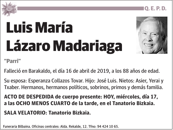 Luis María Lázaro Madariaga