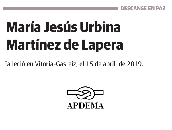 María Jesús Urbina Martínez de Lapera