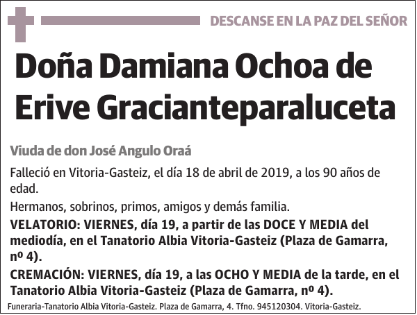 Damiana Ochoa de Erive Gracianteparaluceta